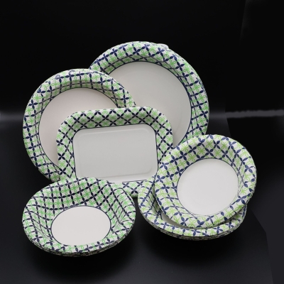 Disposable square paper plate